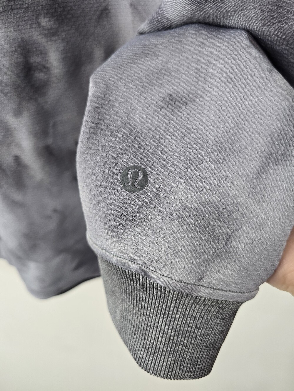 Lululemon Textured Tech Hoodie Diamond Dye Rhino Grey Anchor Sweatshirt Gray M - Picture 7 of 15